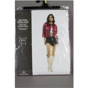 Women’s Sexy Pink Tinsel Fringe Jacket Costume Adult S/M Brand new, never worn